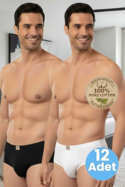 Tezzgelsin Men's 100% Cotton 12-Piece Combed Cotton Slip Underwear