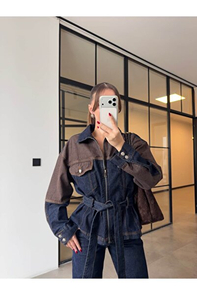 BB Bensu Buyruk KAHVE PARÇA DETAYLI DENİM TAKIM