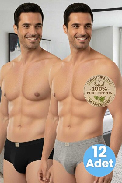 Tezzgelsin Men's 100% Cotton 12-Piece Combed Cotton Slip Underwear