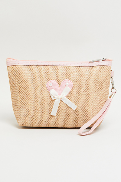 R&B Women's Orange Applique Cosmetic Pouch