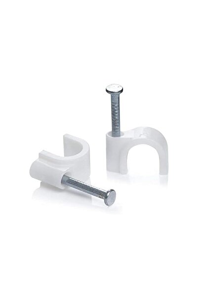 The Bros مشابك كابلات، 20 قطعة، مقاس 18 مم، لون أبيض