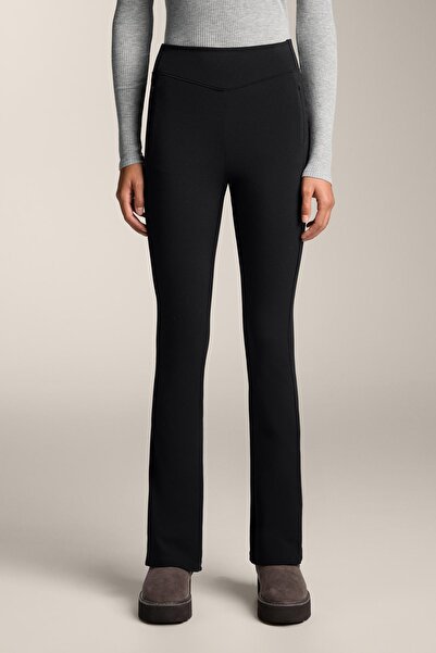 Oysho High rise warm flare trousers with pockets