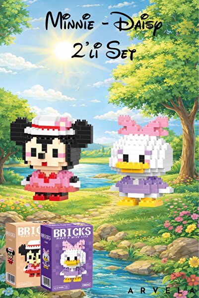 Arvela Bricks Minnie Mouse & Daisy Duck Figür Seti - Koleksiyon