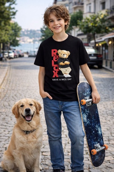 Cloise Teddy bear Relax Παιδικό μπλουζάκι για αγόρια με στάμπα, 100% βαμβάκι