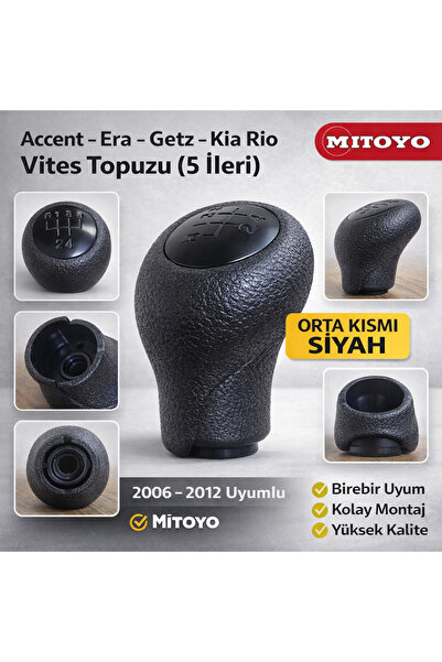 MITOYO Accent Era Getz Kia Rio Gear Shift Knob 5 Forward Middle Part Black 20...