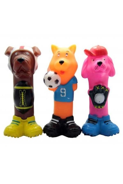 FOXMAG24 Set de 3 jucării de mestecat pentru câini, animale sportive multicolore