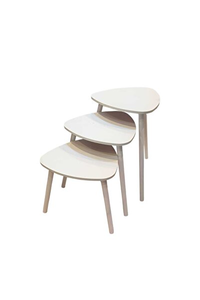 Generic Mid-century modern Scandinavian style nesting wooden table set