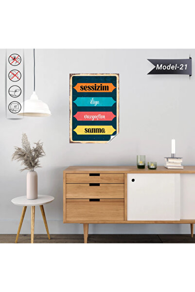 Akıllı Kağıt Statik Tutunma Özellikli Tablo - Poster Mizah (Model -21)