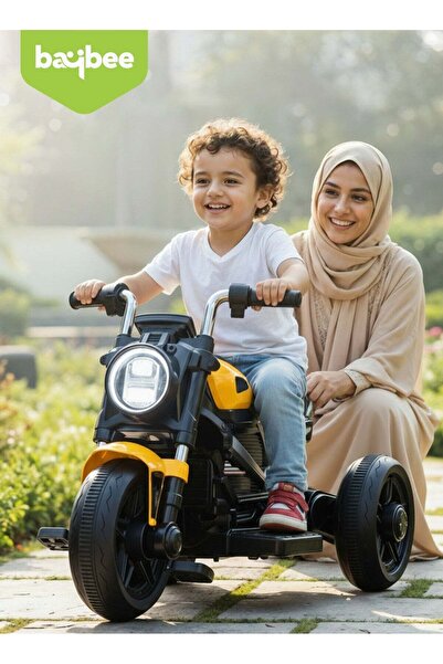 BAYBEE Kids Electric Bike, Ride on Bike with Led Light, Music & Foot Accelera...