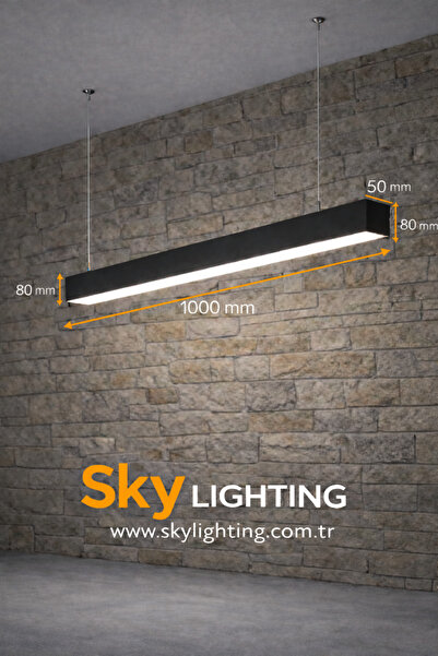 Sky Lighting 3000K / Lineer 100cm ( Siyah Kasa / Günışığı ) Sarkıt Led Avize ...
