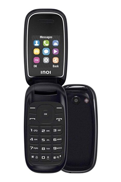 inoi هاتف 108R قابل للطي، شريحتان، شاشة 1.8 بوصة، بطارية 1200 مللي أمبير - أسود