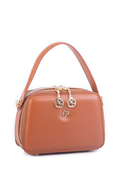 Nas Bag Women's Mini Hand and Crossbody Bag Brown (Width:20 Size:15)