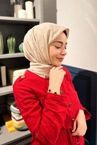 Aker Eșarfă Monogram Checker - Bej nisip 961