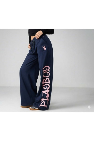 COMANCHERO Unisex Playboy Printed Baggy Cut Wide Leg Sweatpants