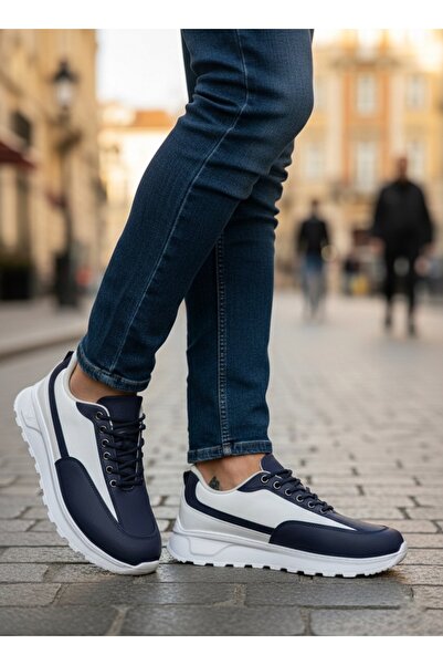 BOA BA0246 Pantofi casual pentru bărbați, albastru marin, cu șireturi, cu tal...