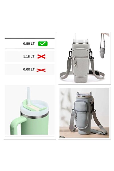 alisa Pipetli 0,89 Lt Termos Askılı Neopren Koruma Termos Kılıfı Çanta Ve Omu...