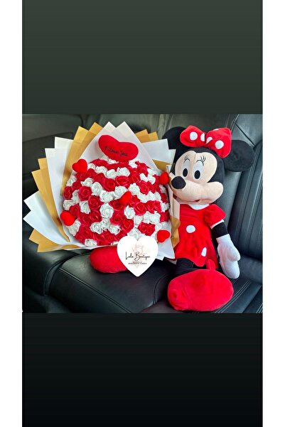 Trandafiri de săpun 101 roses + Minnie Mouse bouquet set