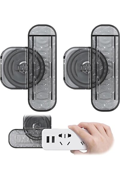 The Bros حاملان لشريط الطاقة بالشفط، حامل مقبس بدون ثقب مع منزلقات تخزين، حام...