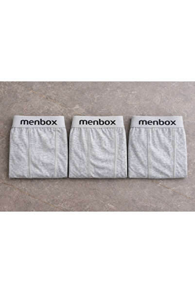 MENBOX Σετ 3 τεμαχίων ανδρικών μποξεράκια Flat Basic Lycra, ελαστικά