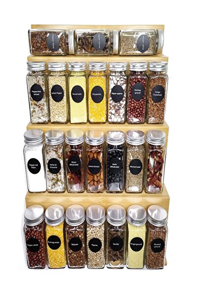 Viacare 24 PCS Glass Condiment Jar Set with Metal Lids