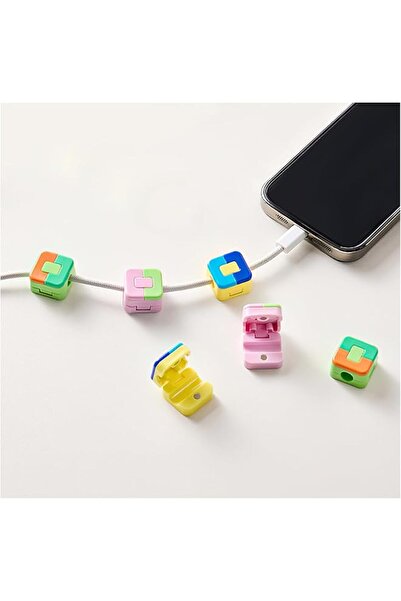 The Bros ٦ قطع من مشابك الكابلات، بتصميم مكعبات بناء، حوامل أسلاك قابلة للفتح...