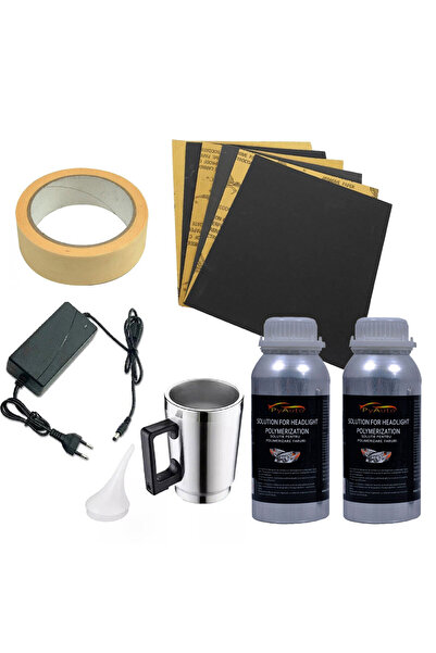 PyAuto Set de lustruire faruri - Vas de evaporare + 2 soluții polimerice + 6 ...