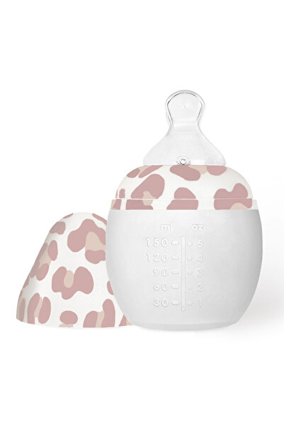 Elhee Anti-Kolik Medikal Silikon Biberon 0 ay+ Pembe Leopar 150 ml