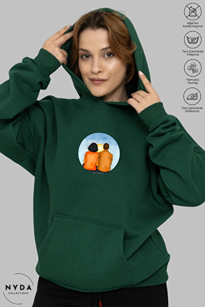 Nyda Collections Unisex Hoodie Μακρυμάνικο Φούτερ με Κουκούλα με Στάμπα Love ...