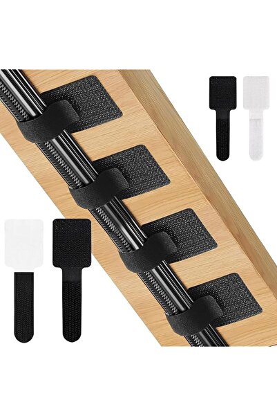 The Bros عبوة من 50 رباط كابلات قابل للتعديل بخطاف وحلقة - أربطة إدارة كابلات...