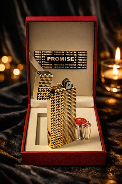 PROMISE Lüks Benzinli Metal Çakmak | Ağır Gövde | Premium Kalite | Şık ve Öze...