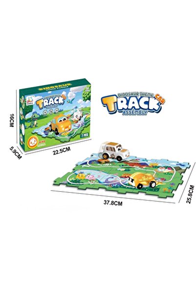 TOY LAND Dinosaur Theme Car Track Puzzle Set – Track Assembly Playset with To...