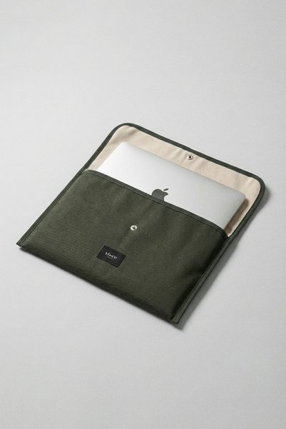 vo ce studios Khaki Canvas Laptop Case