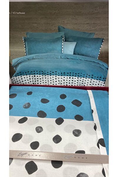 Sarev ÇİFT KİŞİLİK BAZAAR FİOLİNA TURKUAZ NEVRESİM TAKIMI