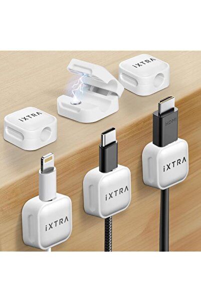 The Bros مجموعة iXTRA من 6 مشابك كابلات مغناطيسية لتنظيم الكابلات، لاصقة لتنظ...