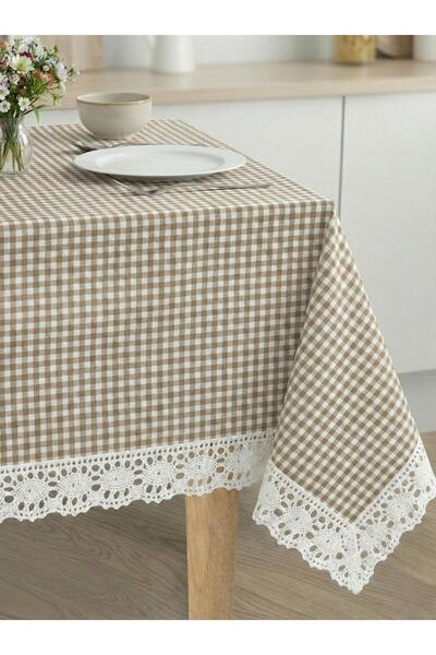 Komana Art Dantelli Vintage Nostaji Checkered Tablecloth, Table Cover, Multi-...