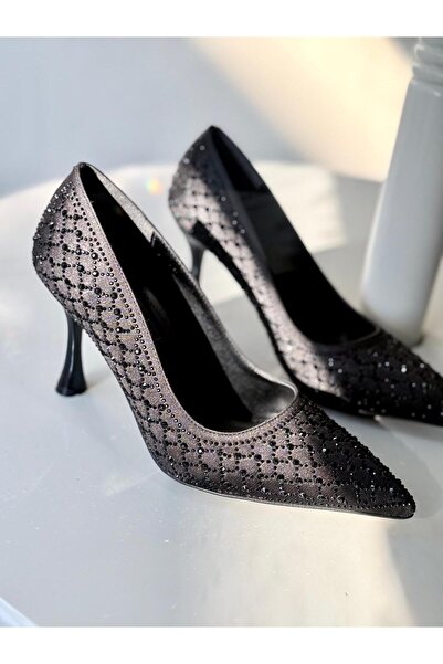 yezy shoes Πέτρινα Λεπτομερή Σατέν Παπούτσια με Λεπτό Τακούνι Γυναικεία Στιλέτα