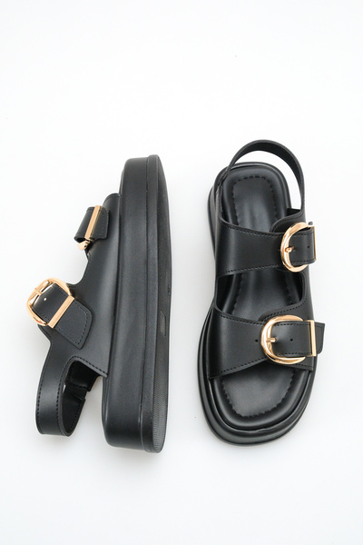 DELSOLERA Women's Buckle Detailed Double-Strapped Elastic Stylish Comfortable...