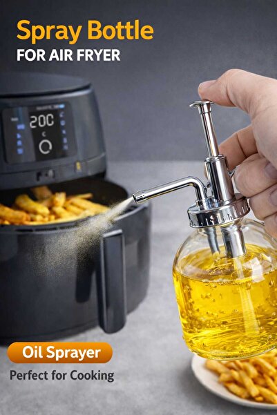 PİNK DREAM Aırfryer Sprey Püskürtmeli Cam Yaglık Salata Püskürtmeli Yağdanlık