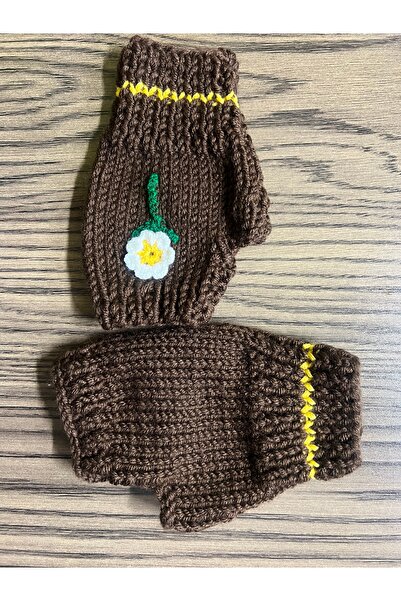 Butik Lena Brown Hand-Knitted Gloves