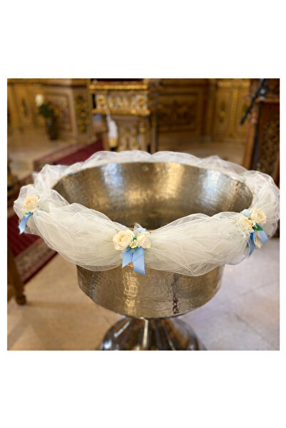 Recostore Tull decor cristelnita, ivoire cu flori albe, 3M, Recostore®, REC50...