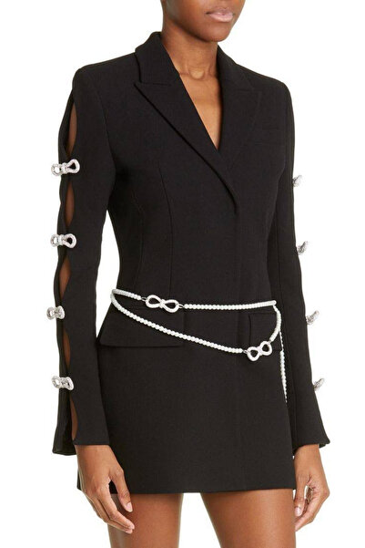 Mad Diva Rochie tip Sacou cu Accesorii din Strasuri si Perle, Ximena