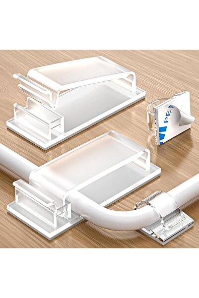 The Bros 70 Pcs Self Adhesive Cable Clips Set, 50 Small + 20 Large Transparen...