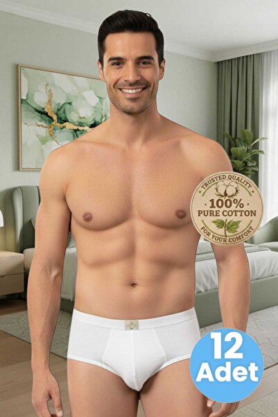 Uniquetrenders Men's 100% Cotton 12-Piece Combed Cotton Slip Underwear