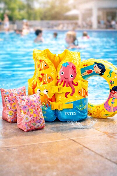 Fidan oyuncak Intex 3-Piece Girls' Swimming Learning Set for 3-6 Years Old, P...
