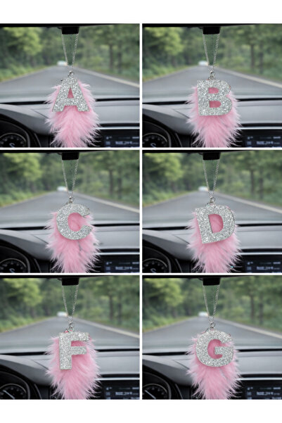 Clear Pink Simli Epoksi Harf Dikiz Ayna Süsü (Harf Bilgisini Msj ile İletiniz)