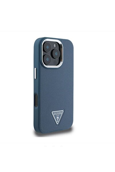 Guess Carcasă din PU cu logo triunghiular granulat pentru iPhone 16 Pro Max, ...