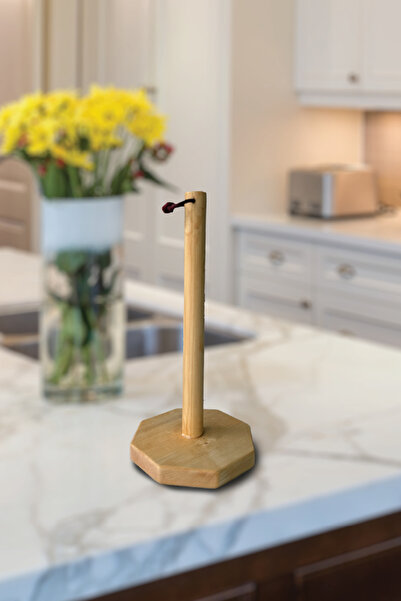 Bakasana El Yapımı Masif Ahşap Kağıt Havluluk – Mutfak Tezgahı Rulo Havlu Tut...