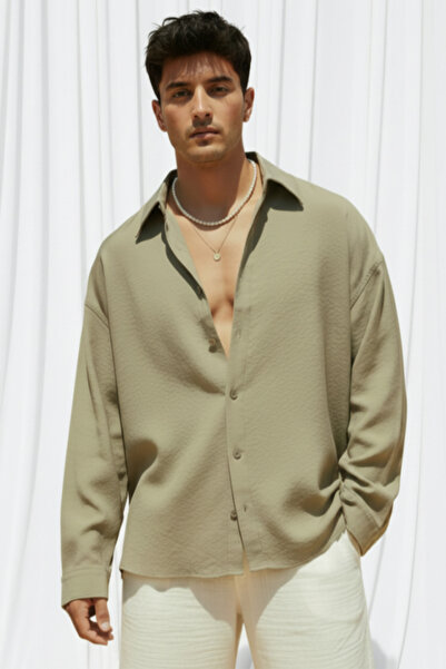 MENOFOURSWEAR Men's Lyocell Fabric Oversize Shirt