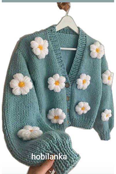 hobilanka Women's Knitted Cardigan, Hand-Knitted Cardigan, Special Production...