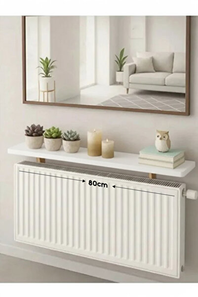 Zümra Ahşap Beyaz Renk Petek Üstü Raf 80 cm